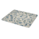 Stoffig Blau Bloemenweide Botanisch Patroon Snijplank (Hoek)