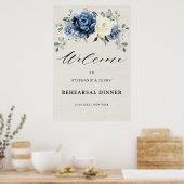 Stoffig blau champagne oefendiner welkom Pos Poster (Keuken)