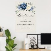 Stoffig blau champagne oefendiner welkom Pos Poster (Thuiskantoor)