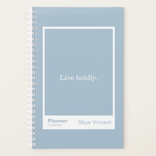 Stoffig blau citaat klein planner (Voorkant)