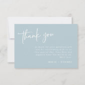 Stoffig blau dankkaart modern minimalistisch jonge bedankkaart (Achterkant)