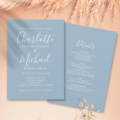 Stoffig blau eenvoudig alles-in-één chic script br kaart