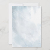 Stoffig blau fijne kunst kalligrafie stijl bruilof kaart (Achterkant)