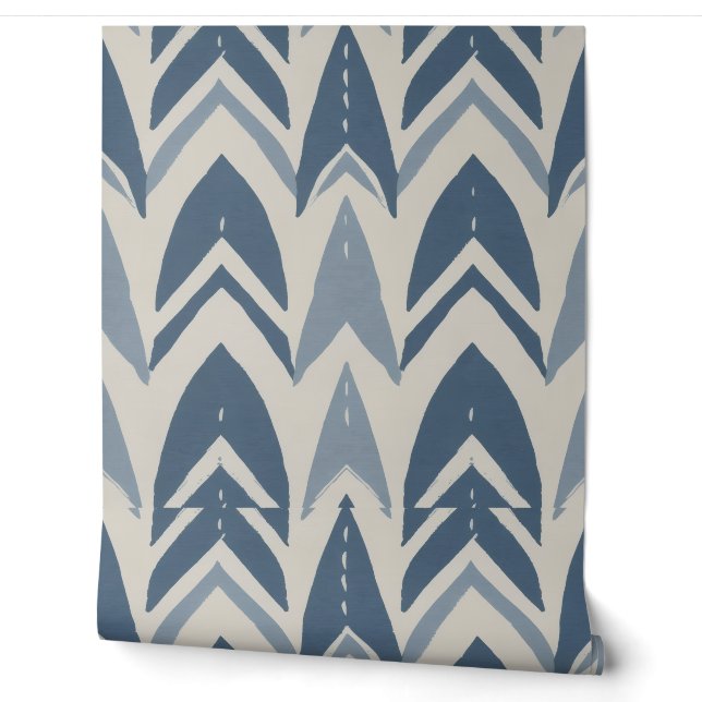 Stoffig blau kust batik Parang chevron geometrisch Behang (Afrollen)