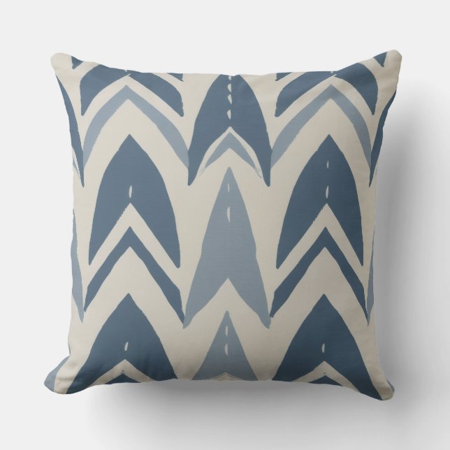 Stoffig blau kust batik Parang chevron geometrisch Kussen (Voorkant)