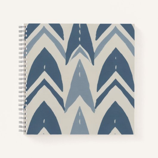 Stoffig blau kust batik Parang chevron geometrisch Notitieboek (Voorkant)