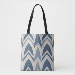 Stoffig blau kust batik Parang chevron geometrisch Tote Bag