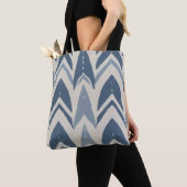 Stoffig blau kust batik Parang chevron geometrisch Tote Bag (Dichtbij)