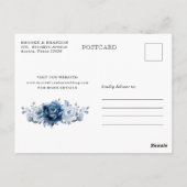 Stoffig blau leiste Navy bloemenboeket save the da Briefkaart (Achterkant)