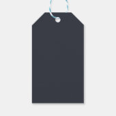 Stoffig blau minimale bloei cadeaulabel (Achterkant)