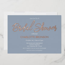 Stoffig Blau Minimalistisch Script Bruidsdouche