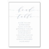 Stoffig Blau Minimalistisch Script Bruidstafel Tro Kaart (Achterkant)
