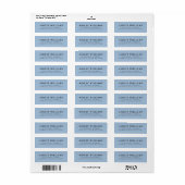Stoffig blau minimalistische elegante retoursticke etiket (Full Sheet)