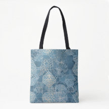 Stoffig blau modern batikpatroon