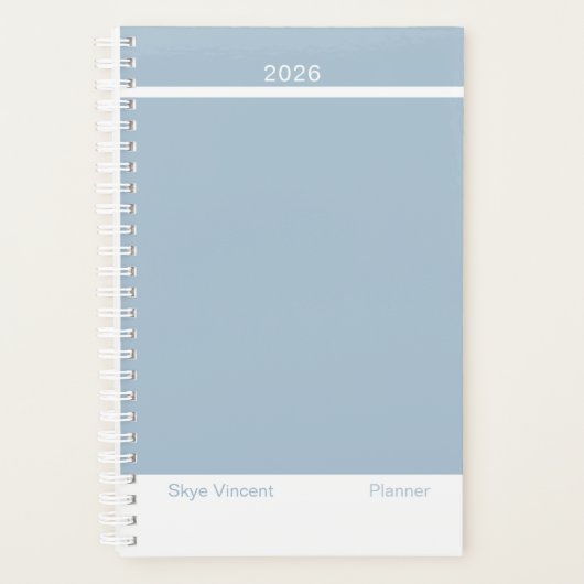 Stoffig Blau Modern Klein Planner (Voorkant)