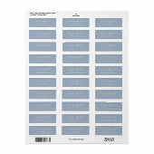 Stoffig blau moderne elegante script retouradres etiket (Full Sheet)