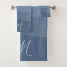 Stoffig Blau Monogram Geometrisch
