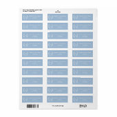 Stoffig blau monogram initiële krans retouradres etiket (Full Sheet)