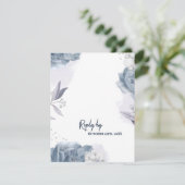 Stoffig Blau Romantisch Bloem Bruiloft Antwoord Do (Staand voorkant)