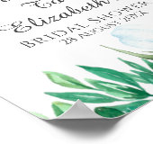 Stoffig blau tulp pioen bruiloft bruiloft-welkomst poster (Hoek)