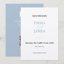 Stoffig Blau Tweekleur Ampersand Huwelijk Save the