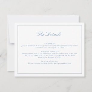 Stoffig blau wilde bloem monogram details kaart