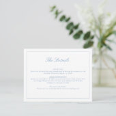 Stoffig blau wilde bloem monogram details kaart (Staand voorkant)