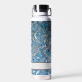 Stoffig Blauw Aangepaste Waterfles (Achterkant)