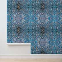 Stoffig Blauw Abstract Art Peel & Stick