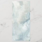 Stoffig Blauw Abstract Brushstrokes Bruiloft Menu (Achterkant)