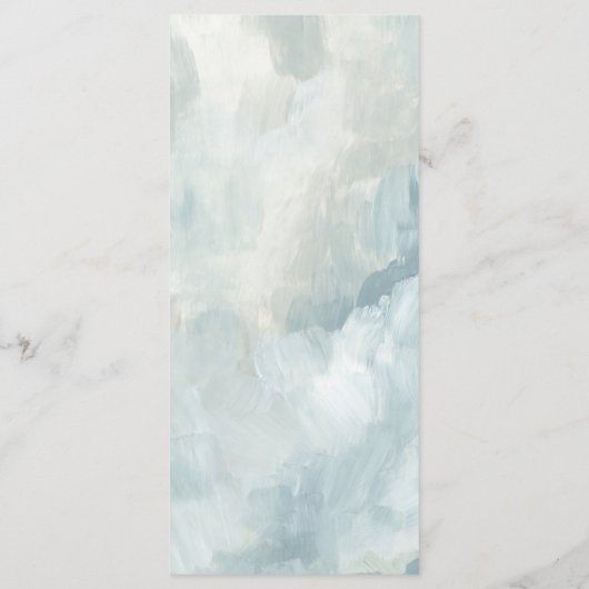 Stoffig Blauw Abstract Brushstrokes Bruiloft Menu (Achterkant)