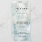 Stoffig Blauw Abstract Brushstrokes Bruiloft Menu (Voorkant / Achterkant)