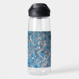 Stoffig blauw Abstract waterflesje Waterfles