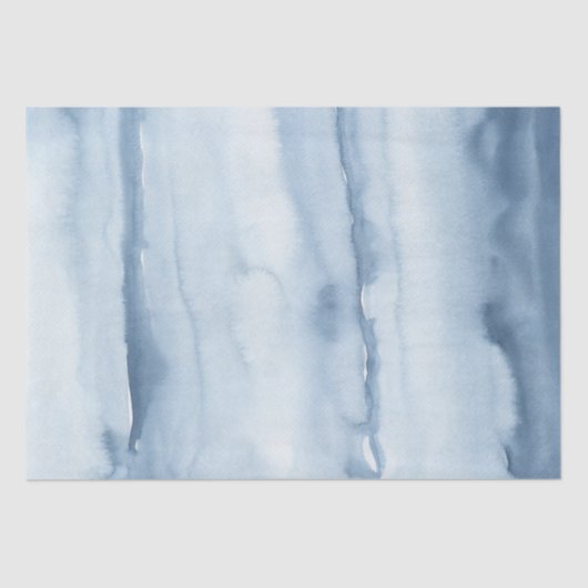 Stoffig Blauw Aquarel Cadeaupapier Tissuepapier (Voorkant)