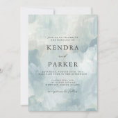 Stoffig Blauw Artistiek Abstract Brushstrokes Brui Kaart (Voorkant)