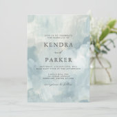 Stoffig Blauw Artistiek Abstract Brushstrokes Brui Kaart (Staand voorkant)