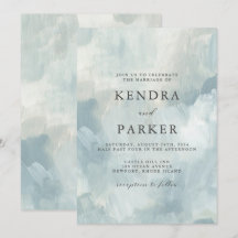 Stoffig Blauw Artistiek Abstract Brushstrokes Brui