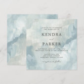 Stoffig Blauw Artistiek Abstract Brushstrokes Brui Kaart (Voorkant / Achterkant)