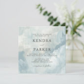 Stoffig Blauw Artistiek Abstract Brushstrokes Brui Kaart (Staand voorkant)