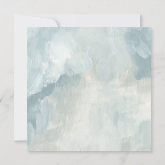 Stoffig Blauw Artistiek Abstract Brushstrokes Brui Kaart (Achterkant)