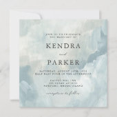 Stoffig Blauw Artistiek Abstract Brushstrokes Brui Kaart (Voorkant)