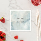 Stoffig Blauw Artistiek Abstract Brushstrokes Brui Servet (Insitu)