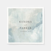 Stoffig Blauw Artistiek Abstract Brushstrokes Brui Servet (Voorkant)