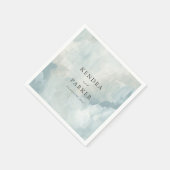 Stoffig Blauw Artistiek Abstract Brushstrokes Brui Servet (Hoek)