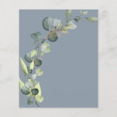 Stoffig Blauw Baby shower Eucalyptus Uitnodigingen Flyer (Achterkant)