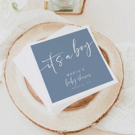 Stoffig Blauw Baby shower Papieren servetten Moder