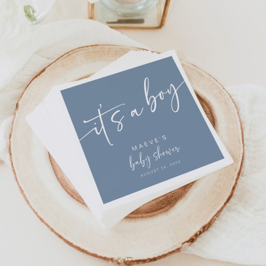 Stoffig Blauw Baby shower Papieren servetten Moder