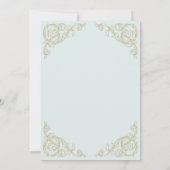 Stoffig blauw barok bruiloft kaart (Achterkant)