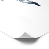 Stoffig Blauw Beige Neutrale Kleuren Bloemen Boho Poster (Hoek)