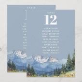 Stoffig Blauw Berg Tafel Nummer Zitting Grafiek Kaart (Voorkant / Achterkant)